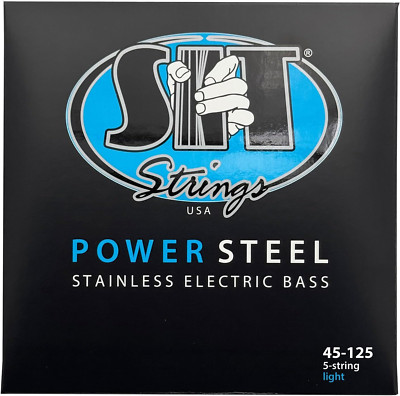 Power Steel Stainless Steel Bass Guitar Strings (S.I.T.), 5-String Bass Medium-L