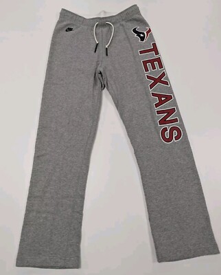 Womens Nike Houston Texans Rally Open Hem Rewind Sweatpants Joggers Gray Sz S
