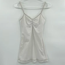 VTG No Boundaries Y2K Lace Trimmed Camisole Tank Sz Med White Clean Girl Preppy