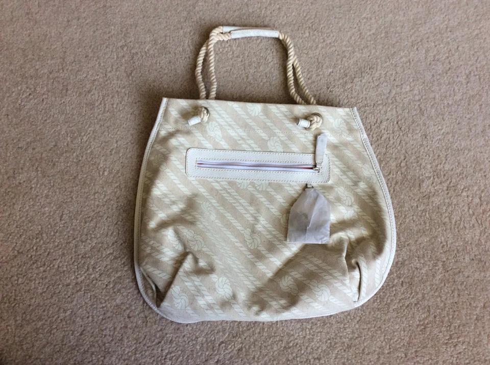 NWT  Rafē Beige print handbag purse  Large Bag.  Nautical Theme, Anchor (p2) - Image 2 of 4