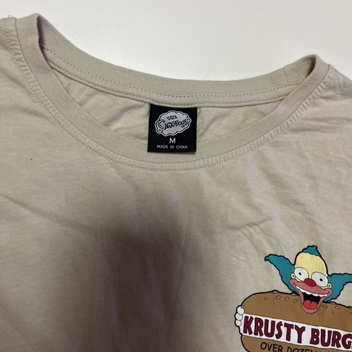The Simpsons Krusty Burger Men’s Long Sleeve T-shirt Shirt Beige Size Medium - Picture 4 of 8