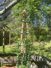 Boho Beaded Plant Hanger. Wooden Beads