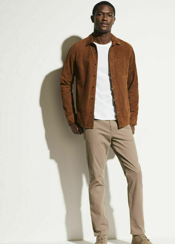 Men's Brown Suede Shirt 100% Real Lambskin Soft Vintage Men's Brown Suede Shirt 100% Real Lambskin Soft Vintage
