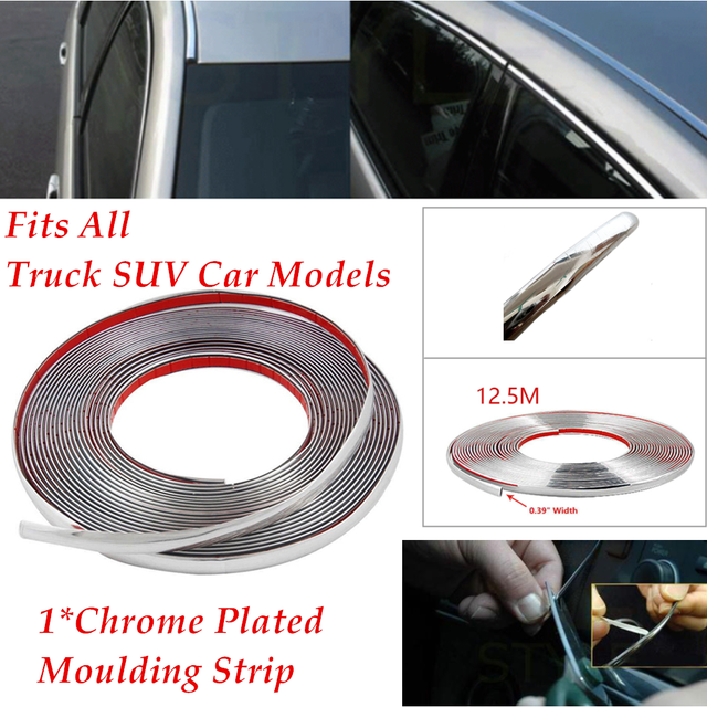 1* Soft PVC 12.5m Chrome 3M Adhesive Car Door Edge Moulding Trim Strip Protector eBay