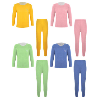 Kids Boys Girls Loungewear Long Sleeve Shirt And Pants Set Winter Causal Warm