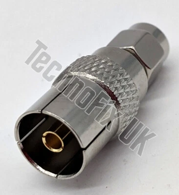 IEC Belling-Lee female to SMA male adapter (IEC F to SMA M)