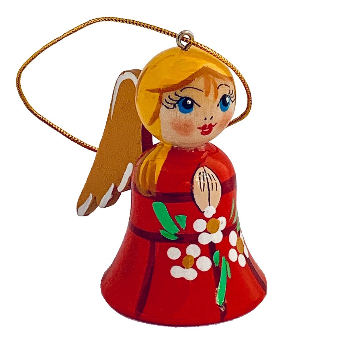 Petit Ange En Bois Sculpté Fait Main Pour Décoration De Noël, Rouge, 5,5 Cm