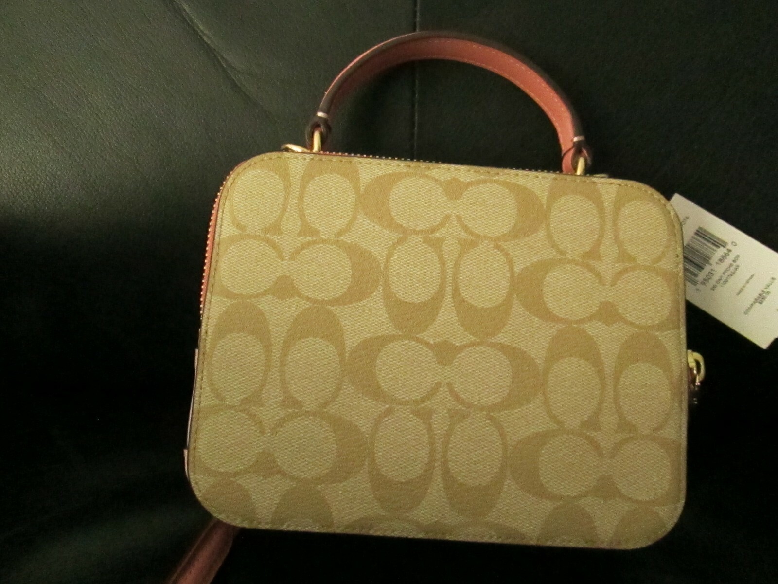 Rare Disney X  Coach Box Crossbody Purse Bag Cinderella Canvas Pink Patches image 6