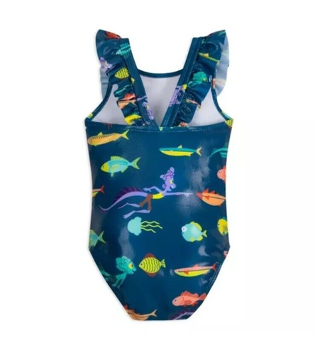 Disney Store Pixar Luca Ruffle Swimsuit Girls Alberto Sea Monster Fish 9-10 New - Picture 2 of 3