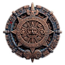 Calcomanía Calcomanía Calendario Azteca Maya - Calcomanía Nativa Antigua Calendario Azteca Maya