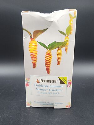 Pier 1 Imports Glimmer String Carrot Lights Easter Spring 10 Lights/ 10 FT
