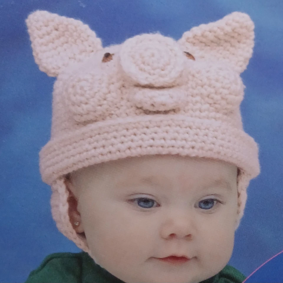 Crochet Happy Hats Baby &Toddler Animals Bugs Snowman Needlecraft Shop Booklet - Image 2 of 4