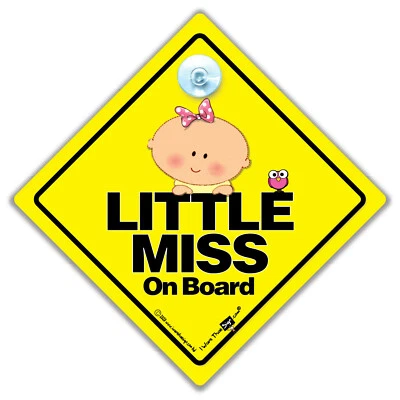 IWANTTHATSIGN.COM Little Miss On Board Autoschild, Baby On Board Schild, Saugnapfschild