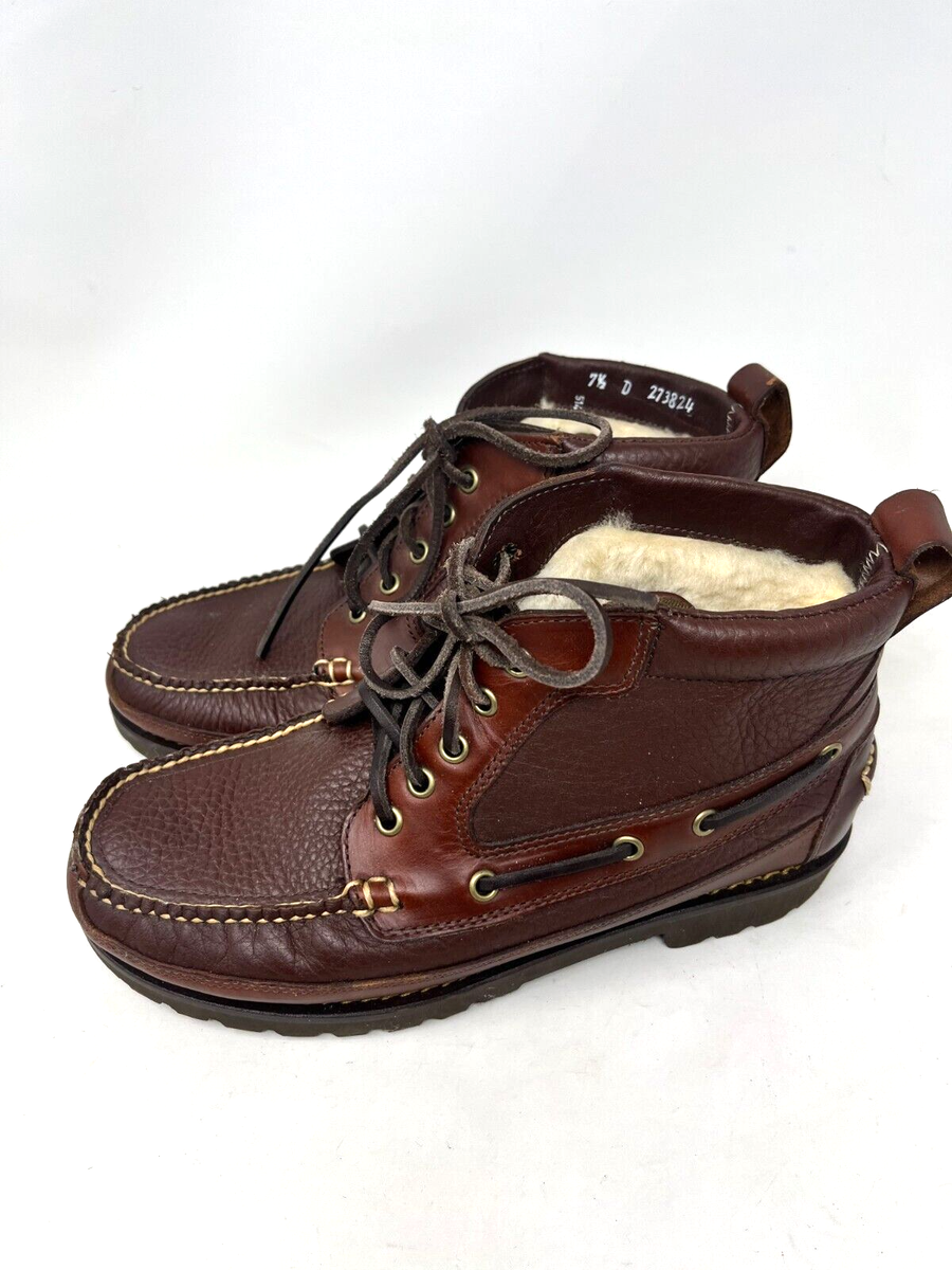 Bean East Point Men's Brown Leather Boots Size D 273824 RN71341  c744