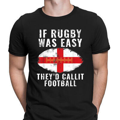 If Rugby Was Easy lustig England Englisch Rugby Herren Jungen T-Shirts-T-Shirt-Top-SN
