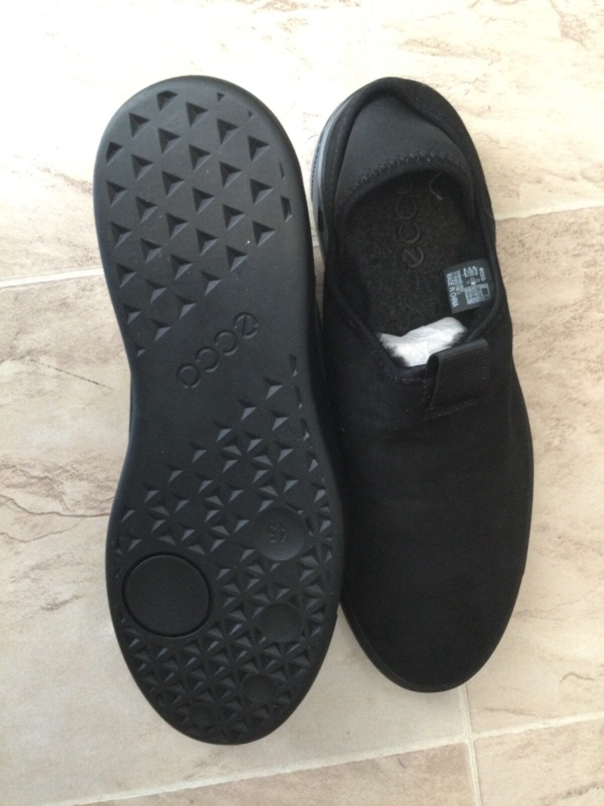 New Ecco Street Tray Hygge Black Shearling Slip On Slippers Shoes Men 45 11 11.5