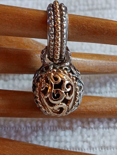ALWAND VAHAN Sterling & 14K Gelbgold Cabochon Onyx zweiseitiger Anhänger - Bild 4 von 9