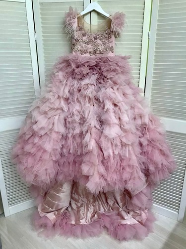 Ball Girl Dresses Birthday Party Christmas Kids Pageant Gowns Tiered Skirts - Picture 4 of 9