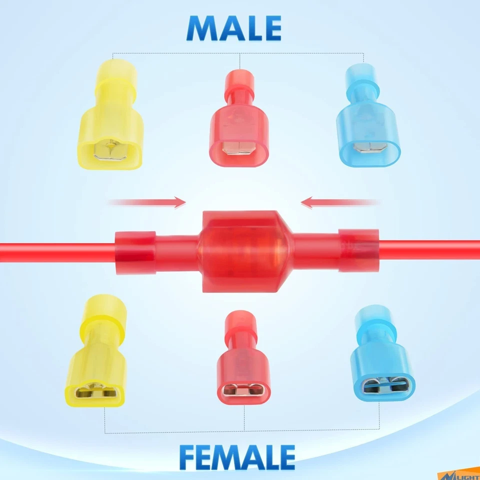 Nilight Spade Terminals 400 Pcs Nylon Quick Disconnect Terminals Male and Female - Image 4 of 4