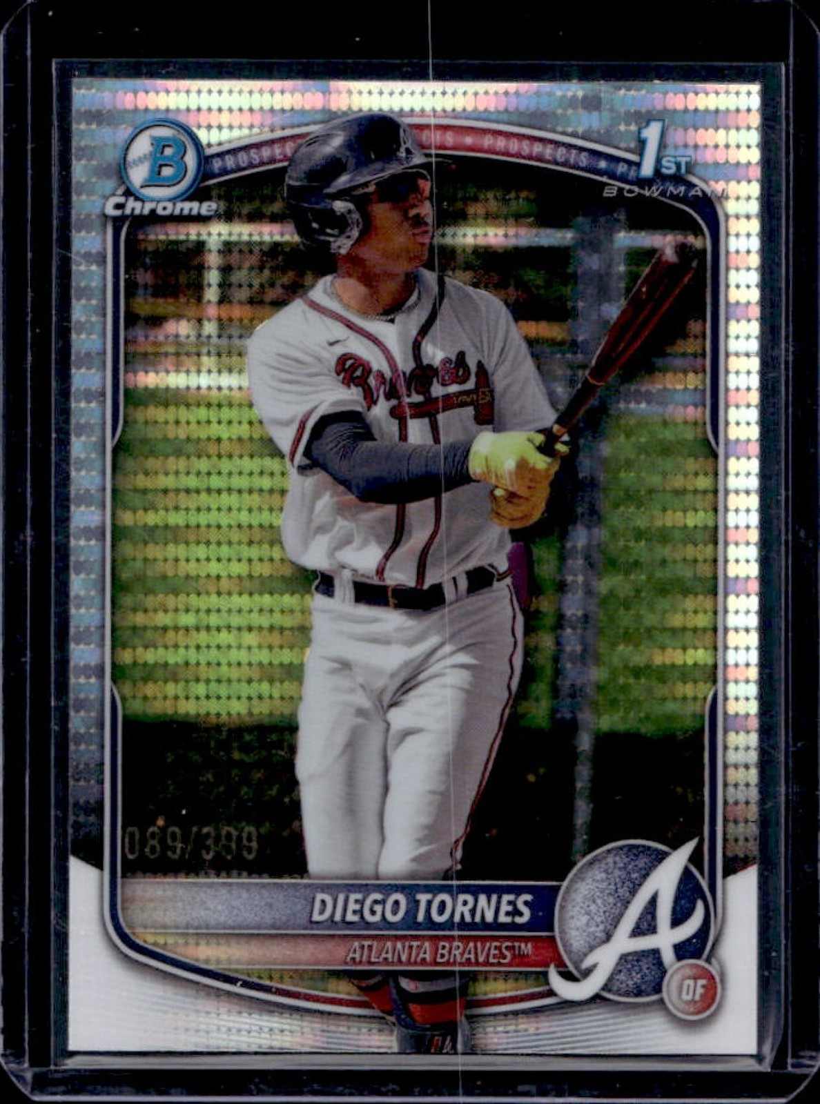 2025 Bowman Chrome Diego Tornes Pulsar Refractor 1st Prospect #/399 Braves