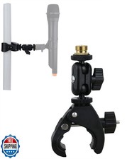 Hocoder Mic Crab Clamp Microphone Mount with Double Ball Head Adj