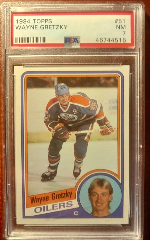 1984-85 TOPPS WAYNE GRETZKY #51 PSA 7 NM EDMONTON OILERS