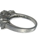 Designer Sterling Silver Cubic Zirconia Anniversary Ring Size 5 Three Stone — photo 5