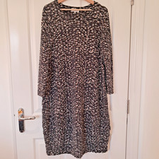 Sahara Dress Grey Size 3 UK 14 16 Midi Balloon Textured Abstract Pattern Stretch