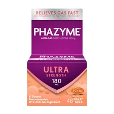 Phazyme Ultra Strength Gas & Bloating Relief, Works in Minutes, 48 Fast Gels
