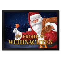 Frohe Weihnachten Mit Weihnachtsmann FußMatte In 35X50 Cm