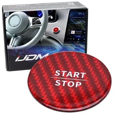 Red Real Carbon Fiber Engine Start Stop Button Cover For Mercedes EQE EQB EQS EV