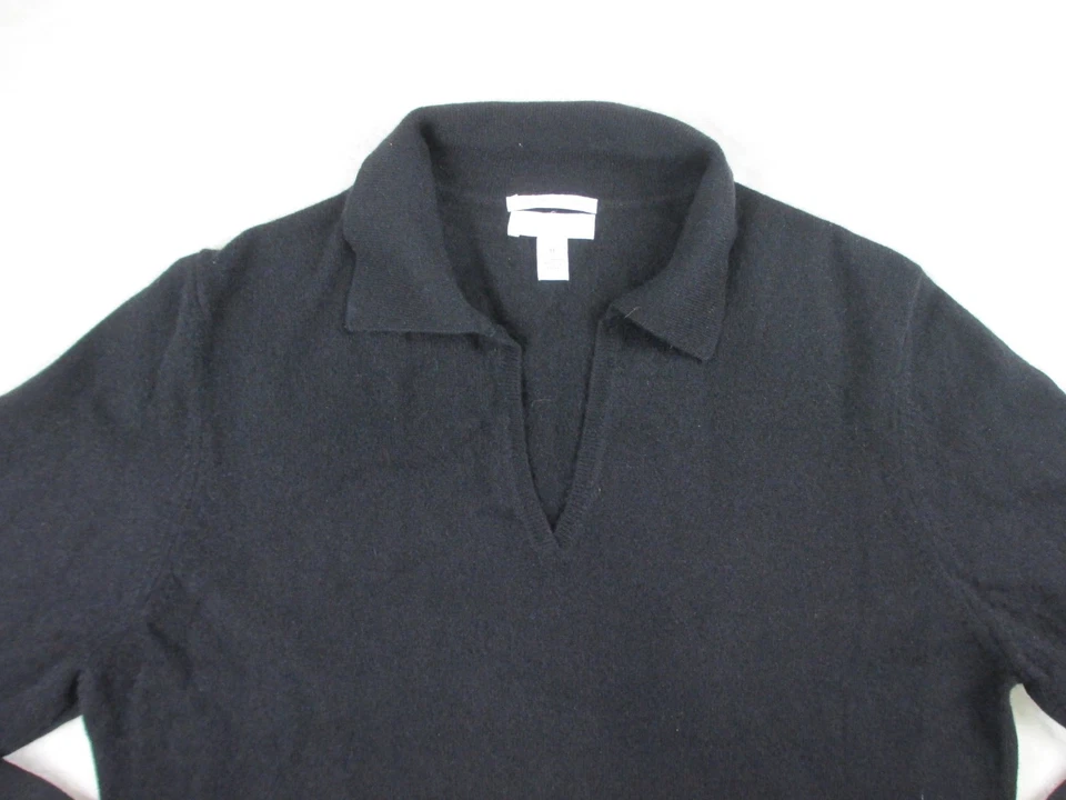 Camisa Charter Club Mujer Extra Grande Negra Manga Larga 2 Capas Cachemira Damas Foto 3 de 4