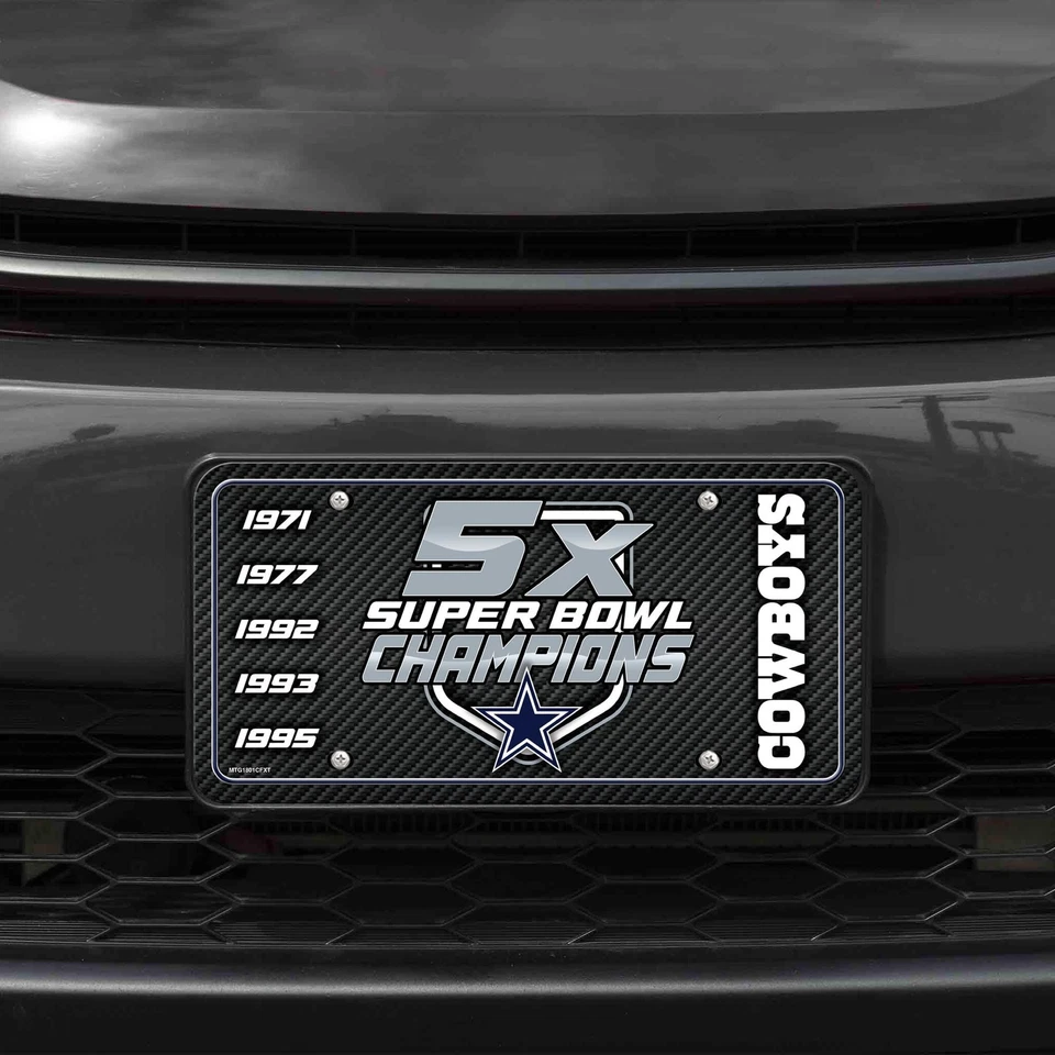 Dallas Cowboys 5-Time Champions Premium Metal Etiqueta Placa, Fibra de Carbono... Foto 2 de 4