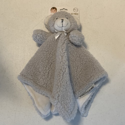 Blankets and Beyond Nunu Lovey Security Blanket Gray Bear Plush New - Picture 1 of 11