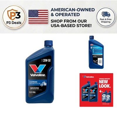 20W-50 Motorcycle Oil - 1 Quart for V-Twin and Sport Bikes, API SL Approved