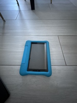 Amazon Fire 7 Kids Edition Tablet with Blue Protective Case and Carrying Pouch