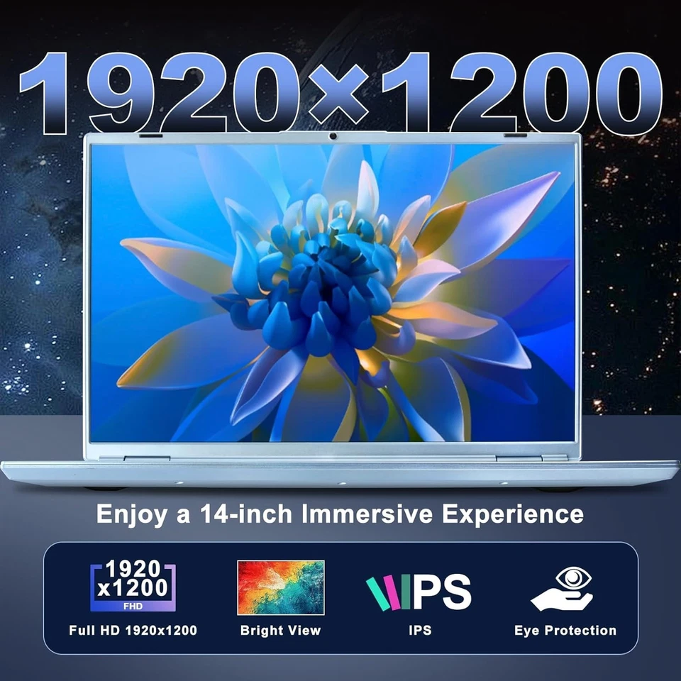 HUQPPQ 14 Inch Laptop Celeron N5095 Processor (Up to 2.9GHz), 8GB RAM 256GB SSD - Image 3 of 4