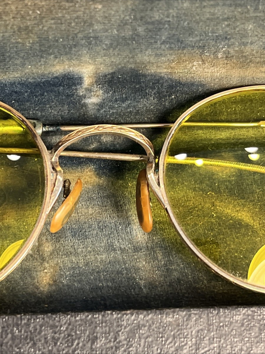 Antique Wire Rim Yellow Sunglasses Spectacles Retro Lennon  display picture 3