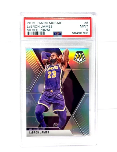 2019 Panini Mosaic Silver Prizm Lakers LeBRON JAMES Basketball Card PSA 9 MINT