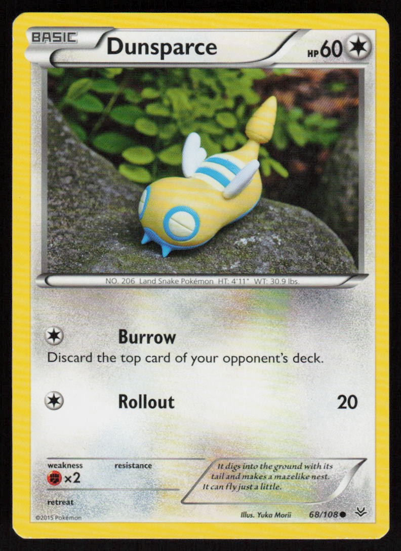Dunsparce 68/108 Normal: Roaring Skies Pokemon TCG Mod Play