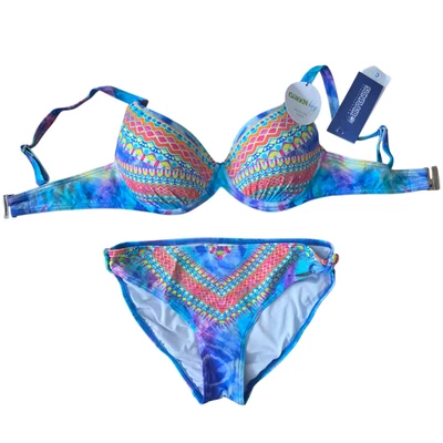 Sunflair Bikini Bademode Gr 38C Blau/Bunt Trägerbikini mit Bügel Sommer 2026 NEU - Bild 1 von 3