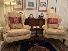 Hand Made Wing Armchairs Set of 2