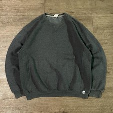 Vintage Russell Athletic Sweatshirt Mens XL Boxy Grey Blank Crewneck Sweater USA