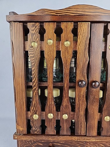 Vtg Wood Spice Cabinet Rack Wall Mount 2 Drawer 2 Door Includes 12 Spice Jars - Picture 4 of 13