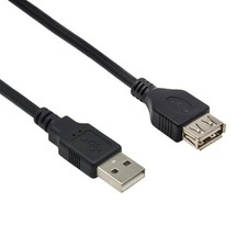 15 Pack of 6Ft A-Male to A-Female USB2.0 Extension Cable Black