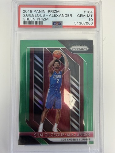 Shai Gilgeous-Alexander 2018 Prizm #184 Green Prizm RC PSA 10