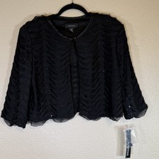 NWT R&M Richards Size Medium Bolero Jacket Black Formal Comfort Dressy Black