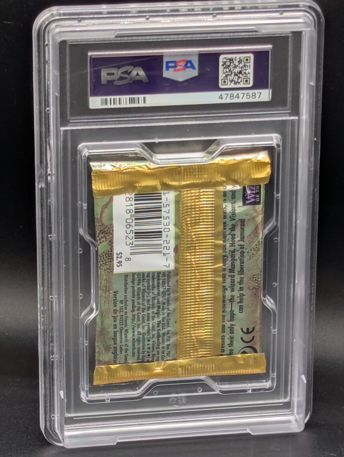 pop 3 1997 Magic The Gathering Visons Foil Pack  PSA 10 GEM MINT view 2