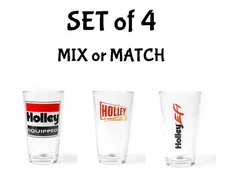 Set of 4 Holley Carb Logo 16 Oz. Pub Glasses - Mix or Match - You Choose