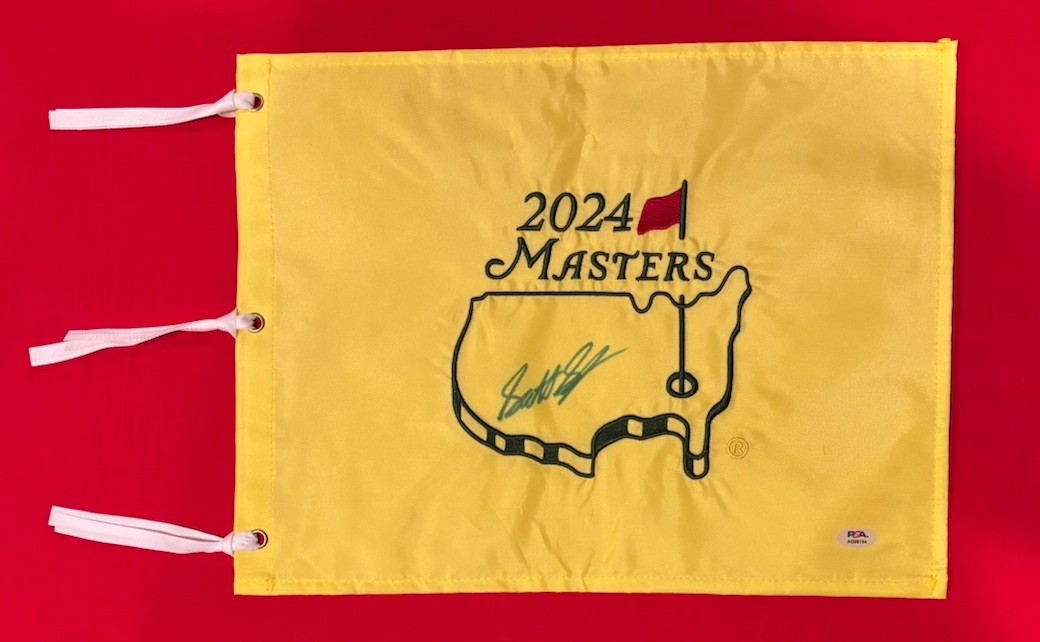 Scottie Scheffler PGA Autographed Signed 2024 MASTERS Winner Pin Flag PSA